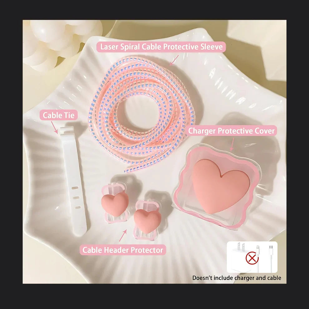 Peach Heart Charger Protector